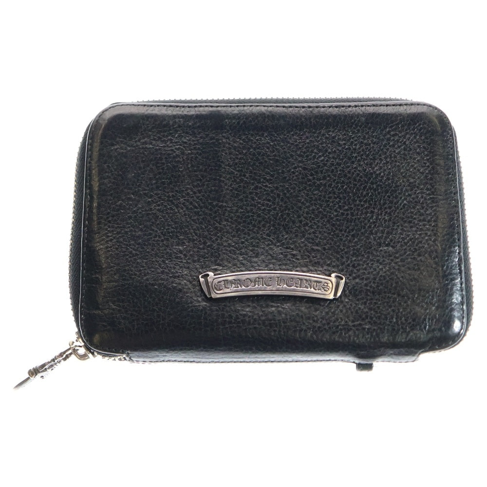 CHROME HEARTS(クロムハーツ) BANK ROBBER バンクローバー セメタリーパッチ ラウンドジップ レザーウォレット 財布 ブラック
