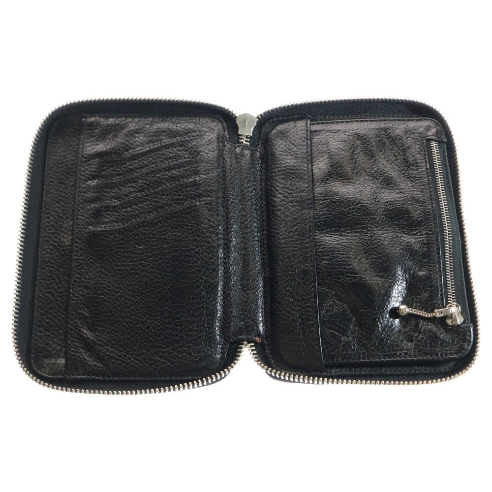 CHROME HEARTS(クロムハーツ) BANK ROBBER バンクローバー セメタリーパッチ ラウンドジップ レザーウォレット 財布 ブラック