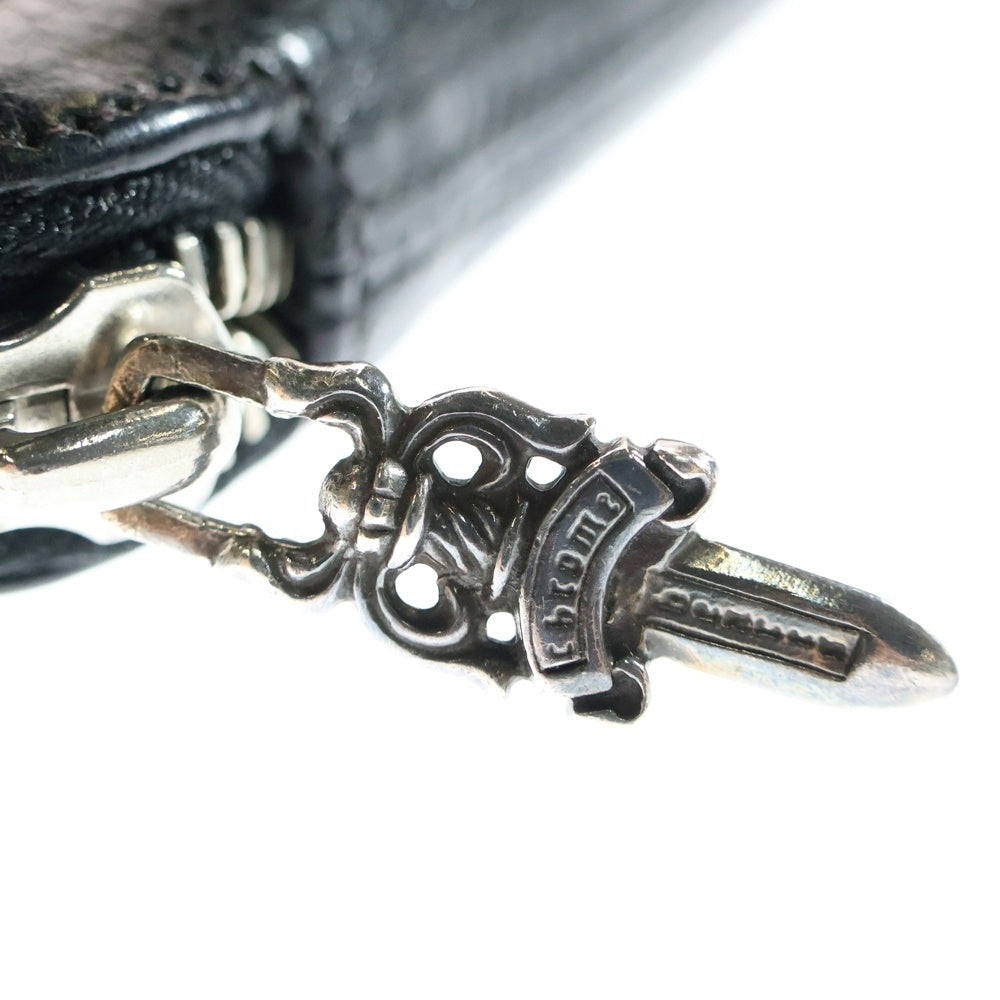 CHROME HEARTS(クロムハーツ) BANK ROBBER バンクローバー セメタリーパッチ ラウンドジップ レザーウォレット 財布 ブラック