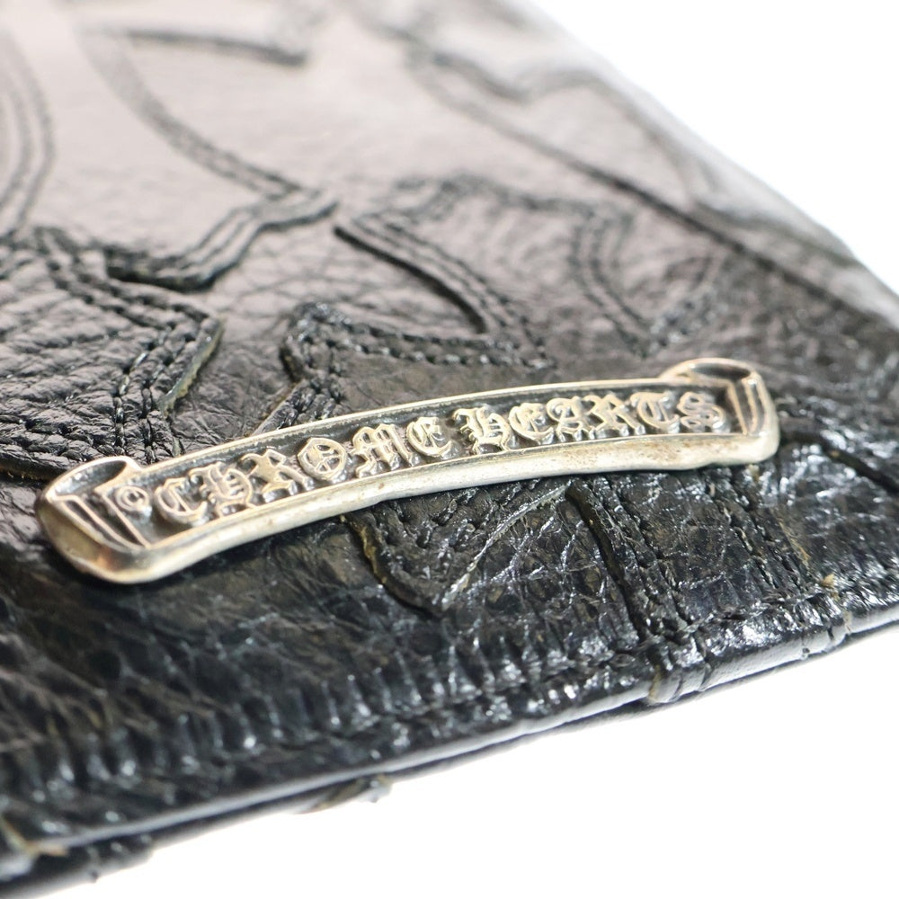 CHROME HEARTS(クロムハーツ) THE WAY I WALK セメタリーレザー パッチ パスケース ブラック