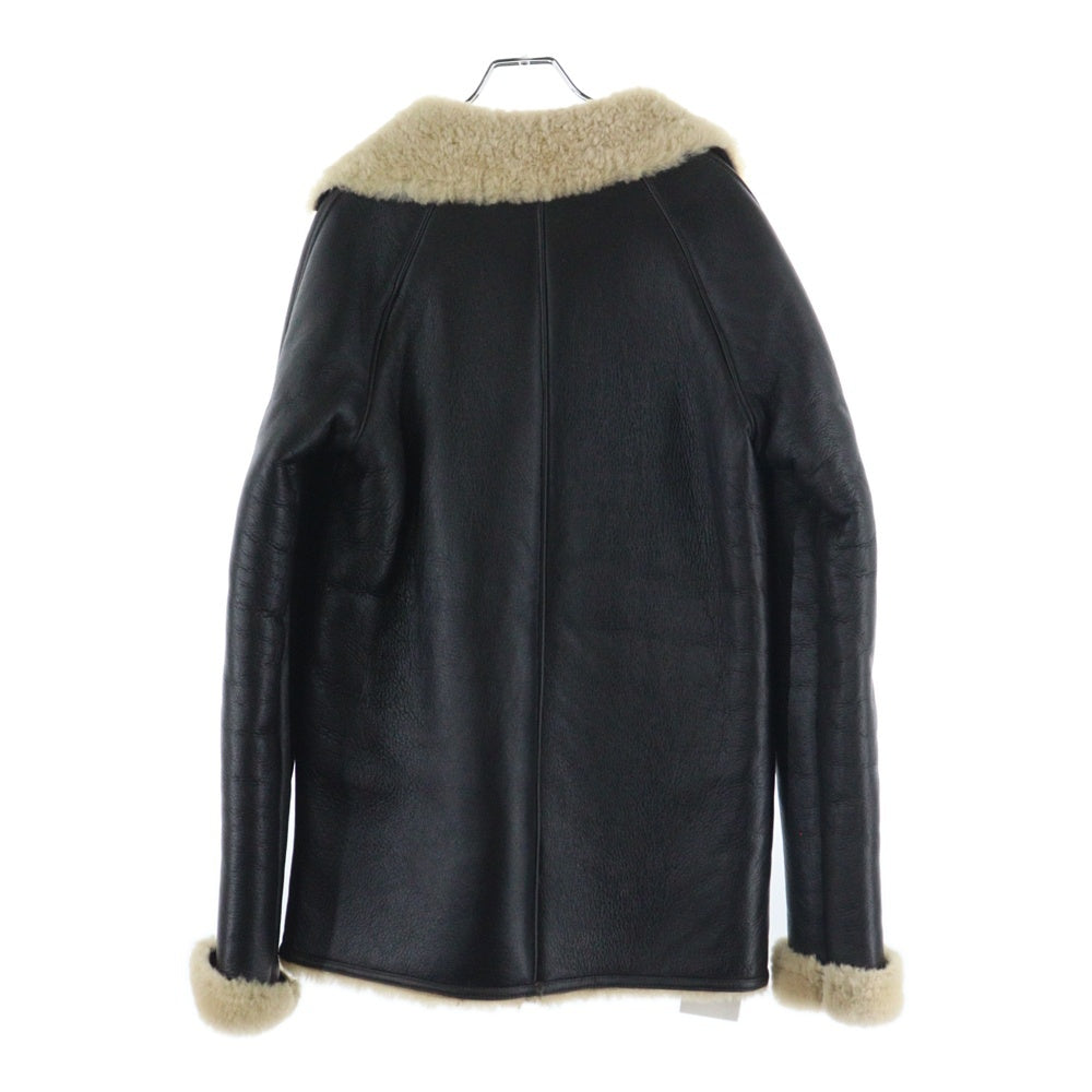 CHROME HEARTS(クロムハーツ) クロスボールボタン レザー ムートンロング コート ブラウン