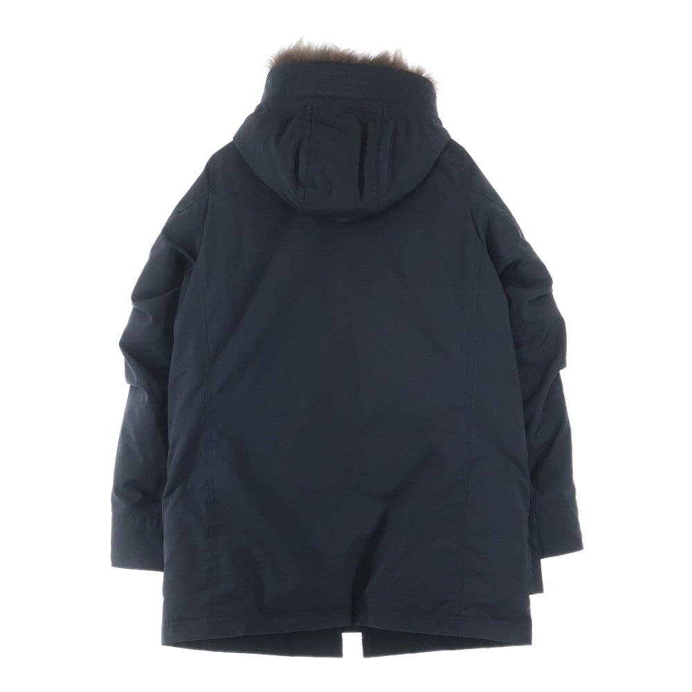 Nishikawa Down(ニシカワダウン) ×NANO UNIVERSE ナノ ユニバース ジップアップフーデッドファーダウンジャケット ブラック