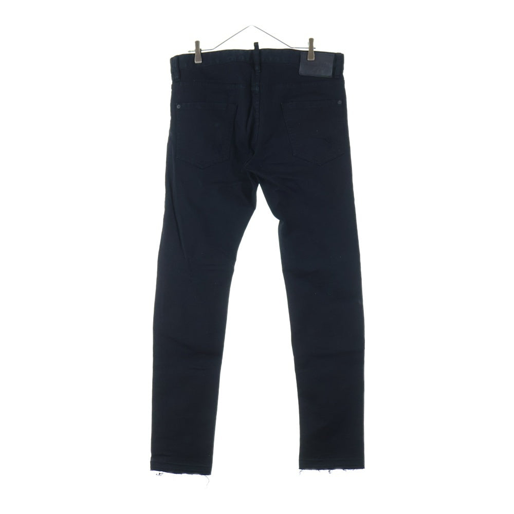 DSQUARED2(ディースクエアード) 18AW ダメージ加工 ボタンフライ スキニーデニムパンツ ブラック S71LB0525