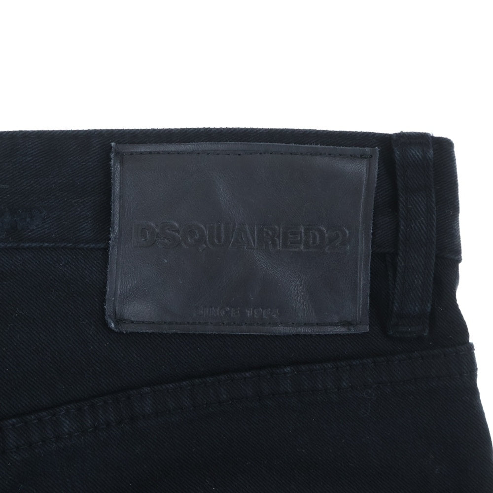DSQUARED2(ディースクエアード) 18AW ダメージ加工 ボタンフライ スキニーデニムパンツ ブラック S71LB0525
