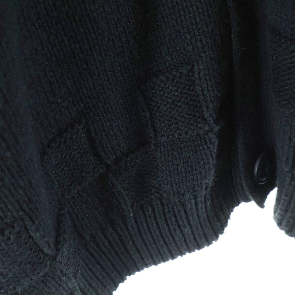 WIND AND SEA(ウィンダンシー) LIGHT KNIT CARDIGAN SEAロゴ ミドルゲージ ライト ニット カーディガン ブラック WDS-KN-04