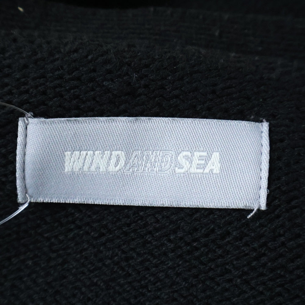 WIND AND SEA(ウィンダンシー) LIGHT KNIT CARDIGAN SEAロゴ ミドルゲージ ライト ニット カーディガン ブラック WDS-KN-04