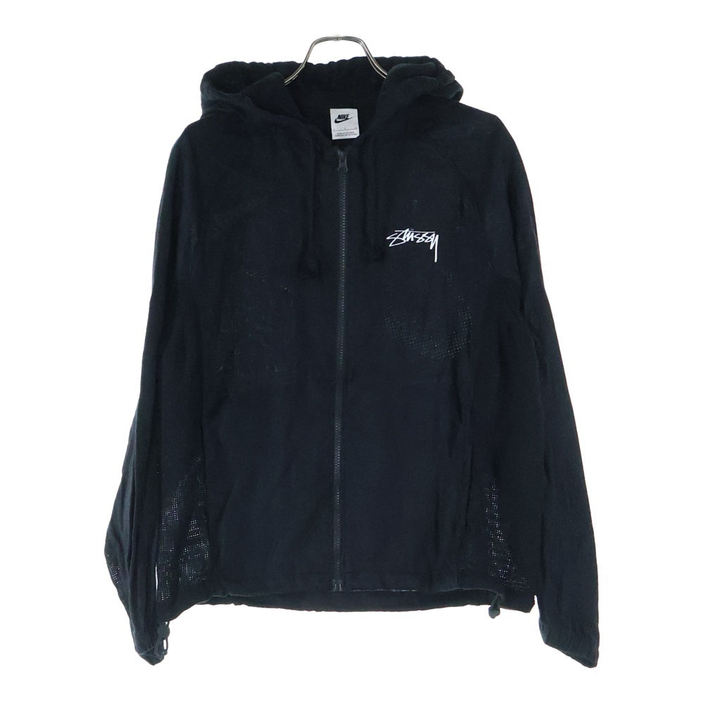 NIKE(ナイキ) ×STUSSY U NRG LINEN JACKET HOODIE ステューシー リラックスフィット リネン ジャケット ブラック FZ5751-010