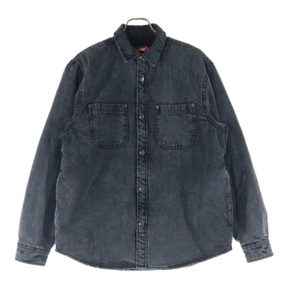 SUPREME(シュプリーム) 24AW Faux Shearling Lined Work Shirt フェイク シアリング デニム ワークシャツ グレー