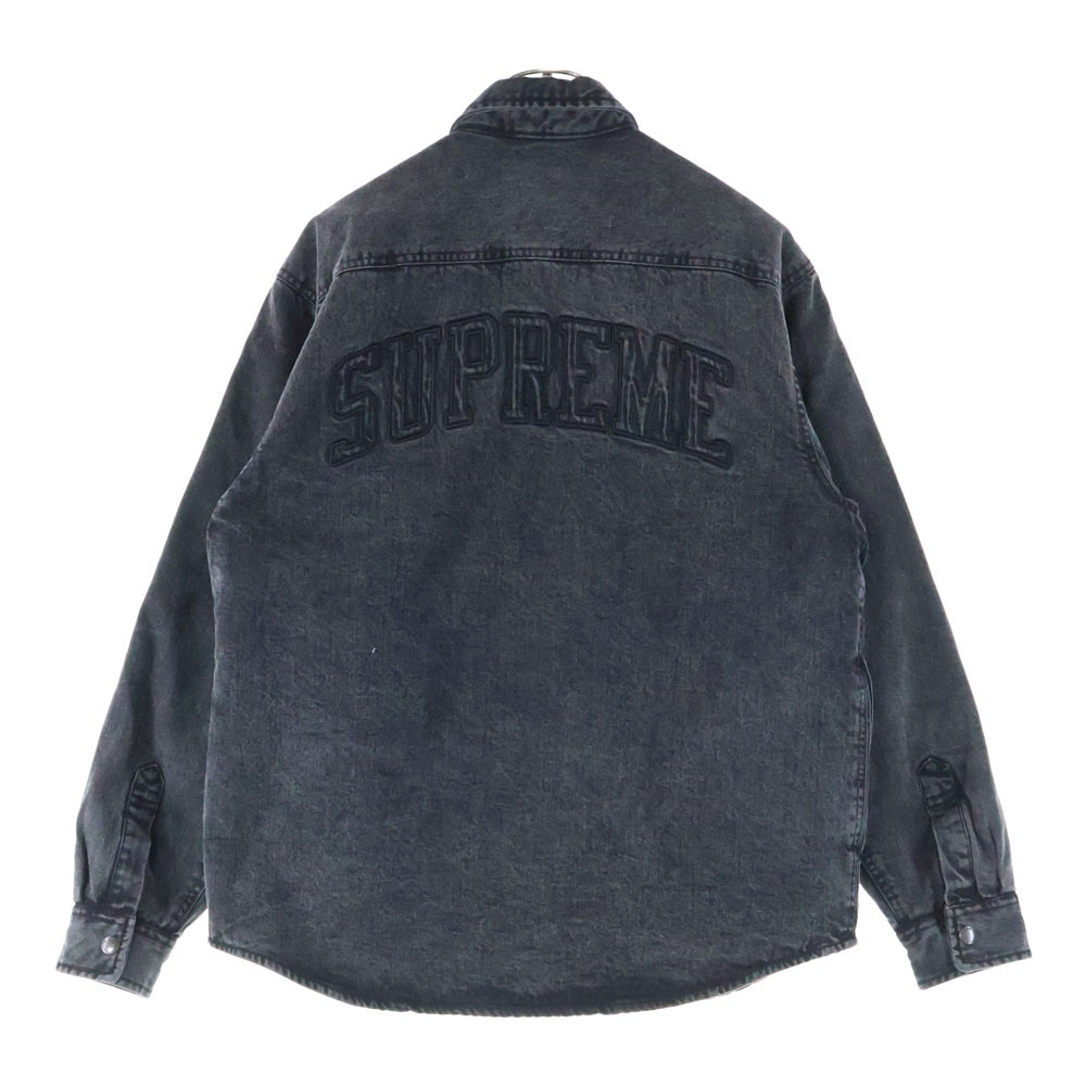SUPREME(シュプリーム) 24AW Faux Shearling Lined Work Shirt フェイク シアリング デニム ワークシャツ グレー