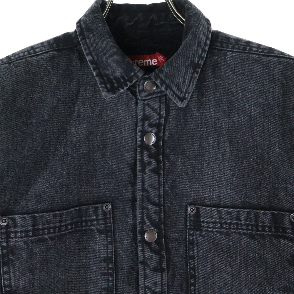 SUPREME(シュプリーム) 24AW Faux Shearling Lined Work Shirt フェイク シアリング デニム ワークシャツ グレー