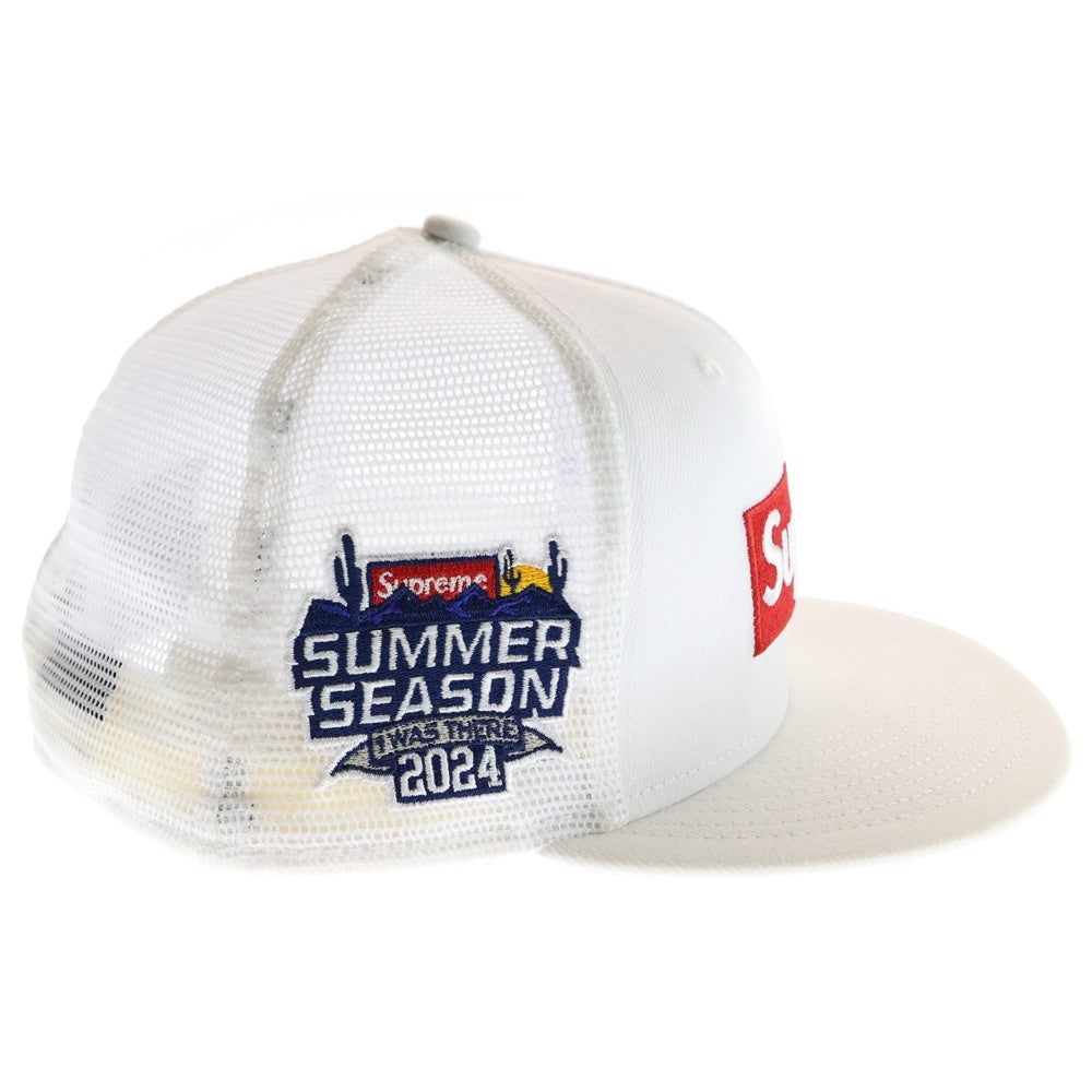 SUPREME(シュプリーム) 24SS ×NEW ERA Box Logo Mesh Back ニューエラ ボックスロゴ メッシュキャップ 帽子 ホワイト