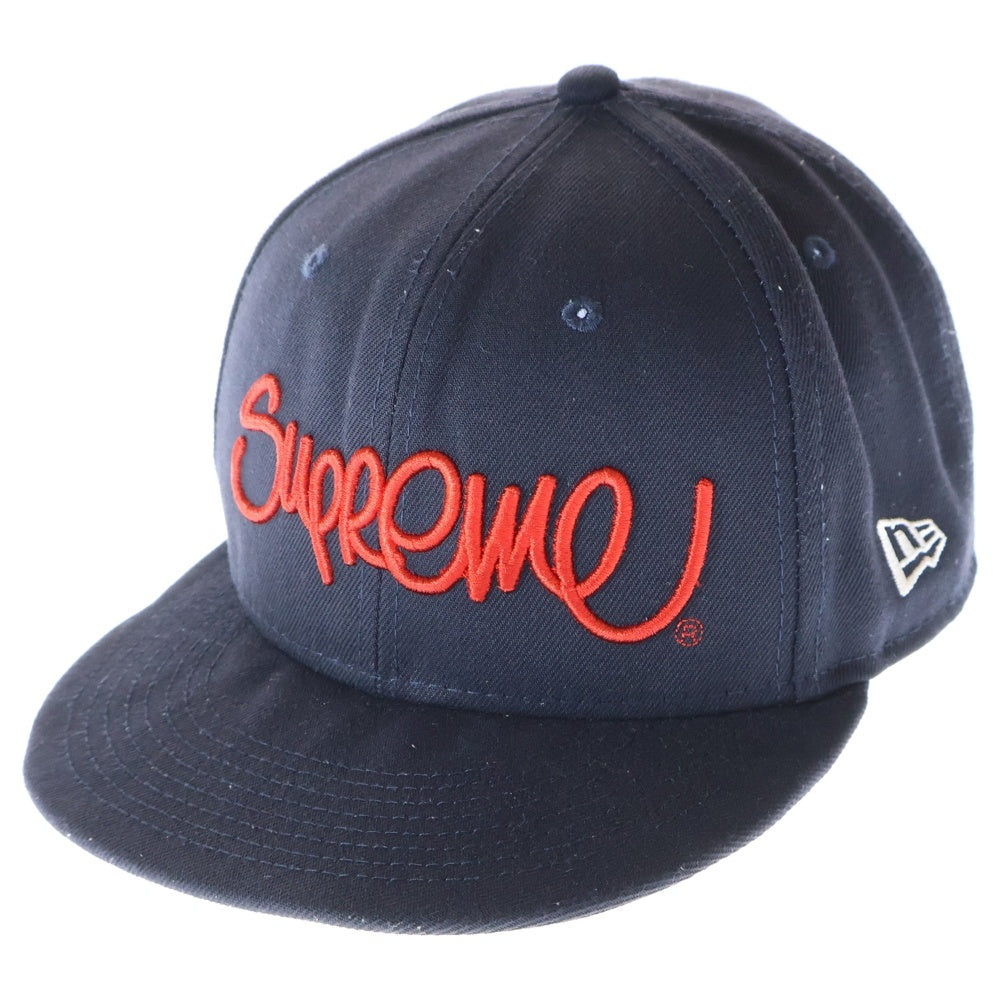 SUPREME(シュプリーム) 22SS ×NEW ERA Hand Style Cap ニューエラ ハンドスタイル ロゴ 6パネル ベースボールキャップ 帽子 ネイビー