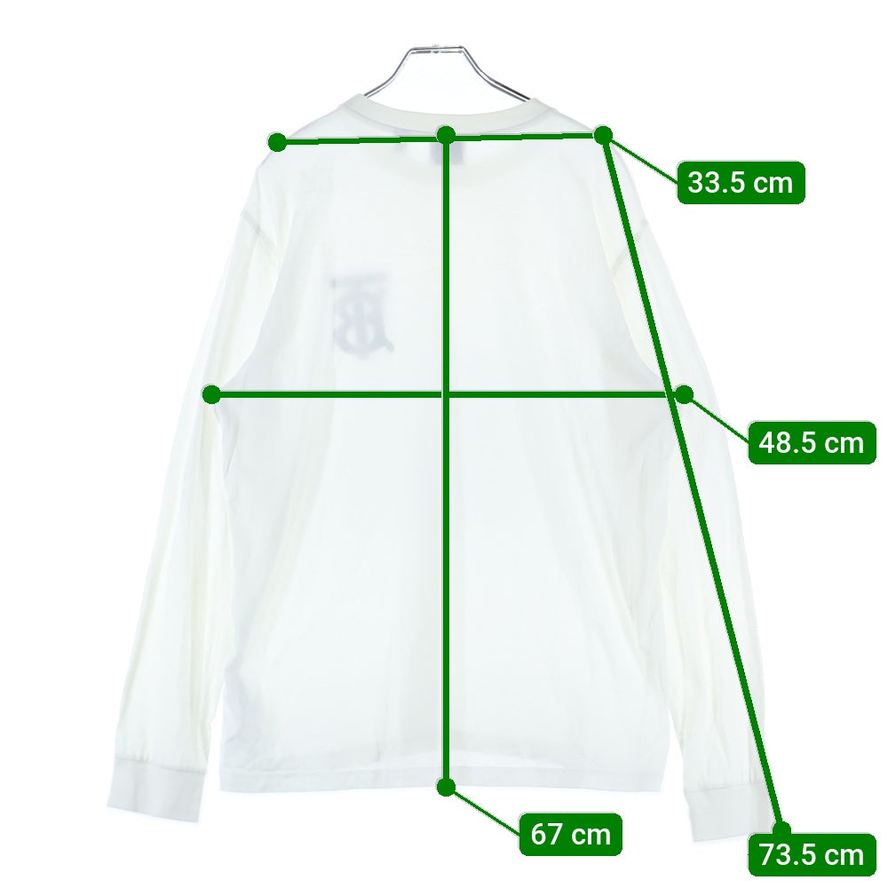 BURBERRY(バーバリー) TBロゴ クルーネック長袖Tシャツ カットソー ホワイト 8024600