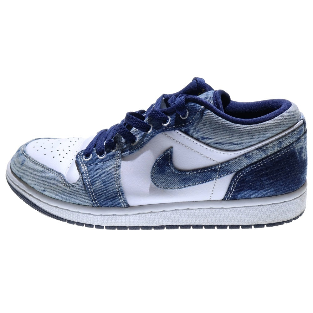 NIKE(ナイキ) AIR JORDAN 1 LOW WASHED DENIM エアジョーダン1 ウォッシュドデニム ローカットスニーカー インディゴ/ホワイト US8.5/26.5cm CZ8455-100