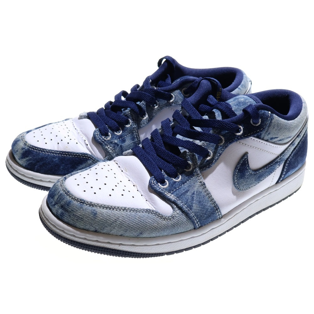 NIKE(ナイキ) AIR JORDAN 1 LOW WASHED DENIM エアジョーダン1 ウォッシュドデニム ローカットスニーカー インディゴ/ホワイト US8.5/26.5cm CZ8455-100