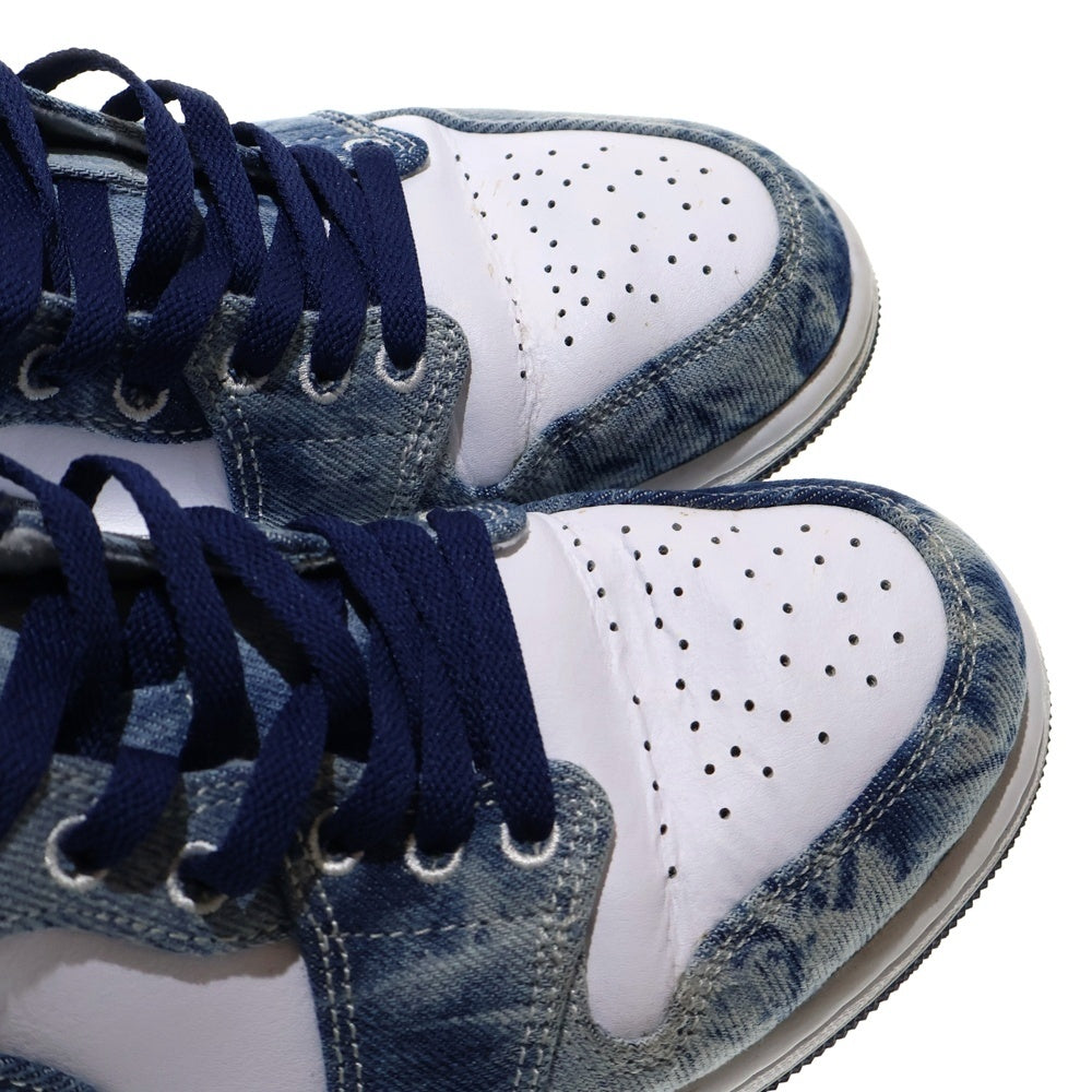 NIKE(ナイキ) AIR JORDAN 1 LOW WASHED DENIM エアジョーダン1 ウォッシュドデニム ローカットスニーカー インディゴ/ホワイト US8.5/26.5cm CZ8455-100