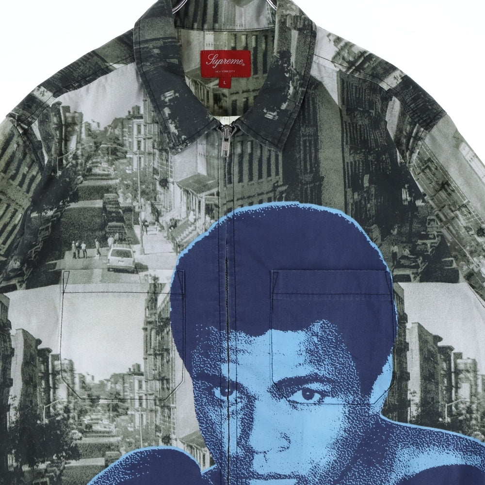 SUPREME(シュプリーム) 21SS Muhammad Ali Zip Up S/S Shirt モハメドアリ ジップアップ 半袖シャツ ブルー/グレー