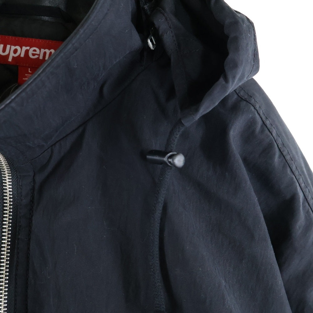 SUPREME(シュプリーム) 25SS Leather Collar Utility Jacket レザーカラー ユーティリティージャケット ブルゾン ブラック