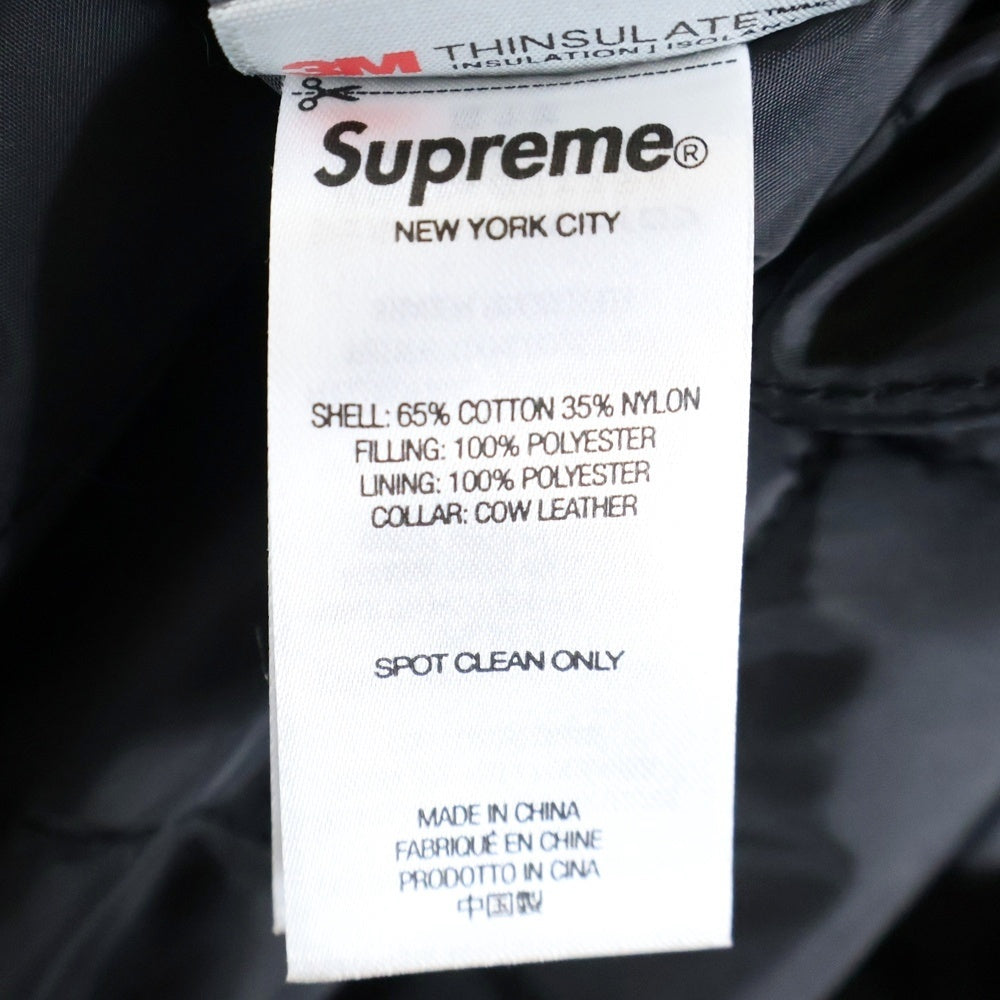 SUPREME(シュプリーム) 25SS Leather Collar Utility Jacket レザーカラー ユーティリティージャケット ブルゾン ブラック