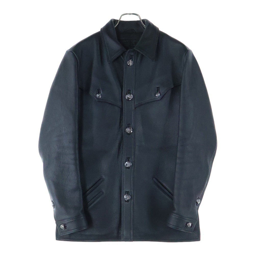 CHROME HEARTS(クロムハーツ) HUNTING JACKET クロウボタン ハンティング レザージャケット ブラック