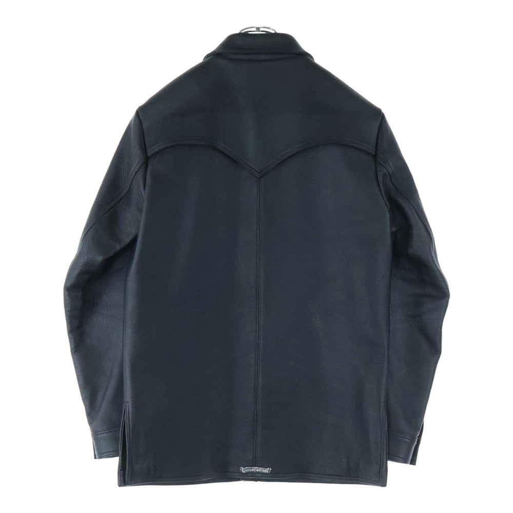 CHROME HEARTS(クロムハーツ) HUNTING JACKET クロウボタン ハンティング レザージャケット ブラック