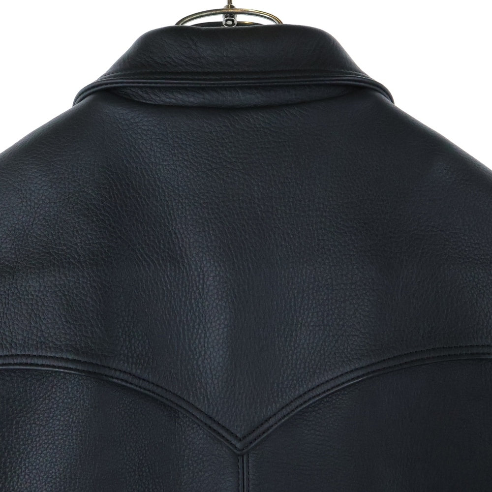 CHROME HEARTS(クロムハーツ) HUNTING JACKET クロウボタン ハンティング レザージャケット ブラック