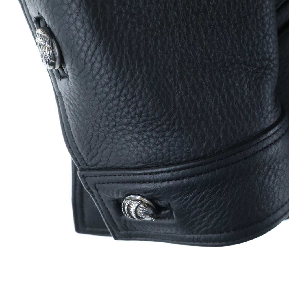 CHROME HEARTS(クロムハーツ) HUNTING JACKET クロウボタン ハンティング レザージャケット ブラック