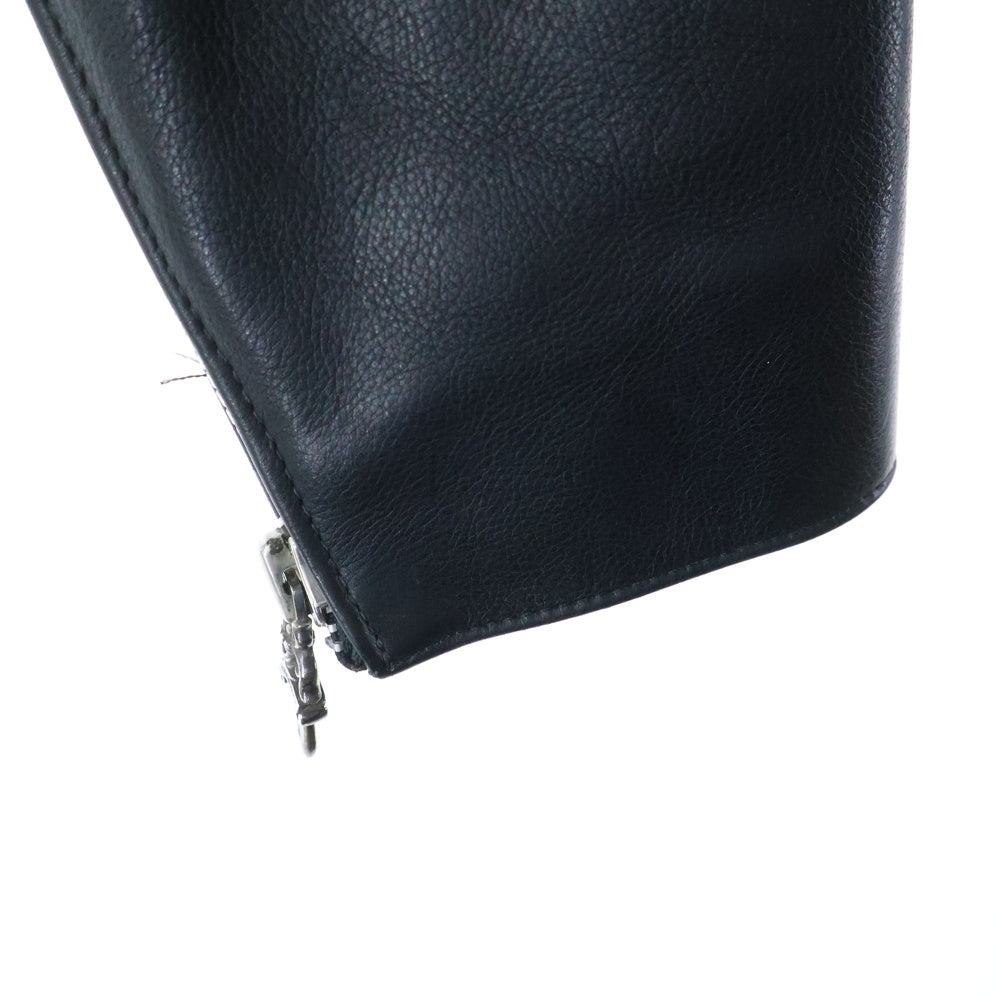 CHROME HEARTS(クロムハーツ) JJDEAN LTHR JJディーン クロスボール ダガージップ レザー ダブルライダースジャケット ブラック