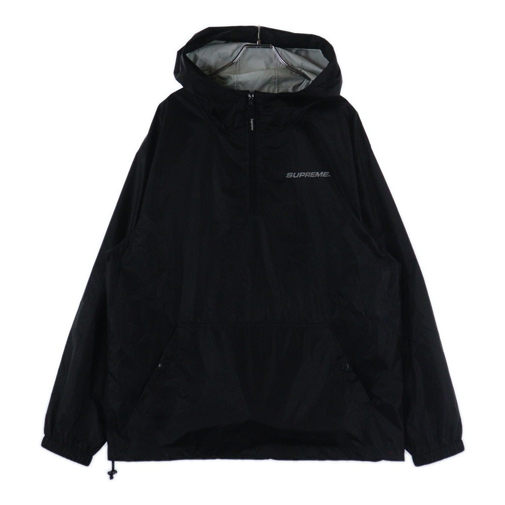 SUPREME(シュプリーム) 17AW Packable Ripstop Pullover パッカブル リップストップ プルオーバー ロングスリーブ アノラックジャケット ブラック