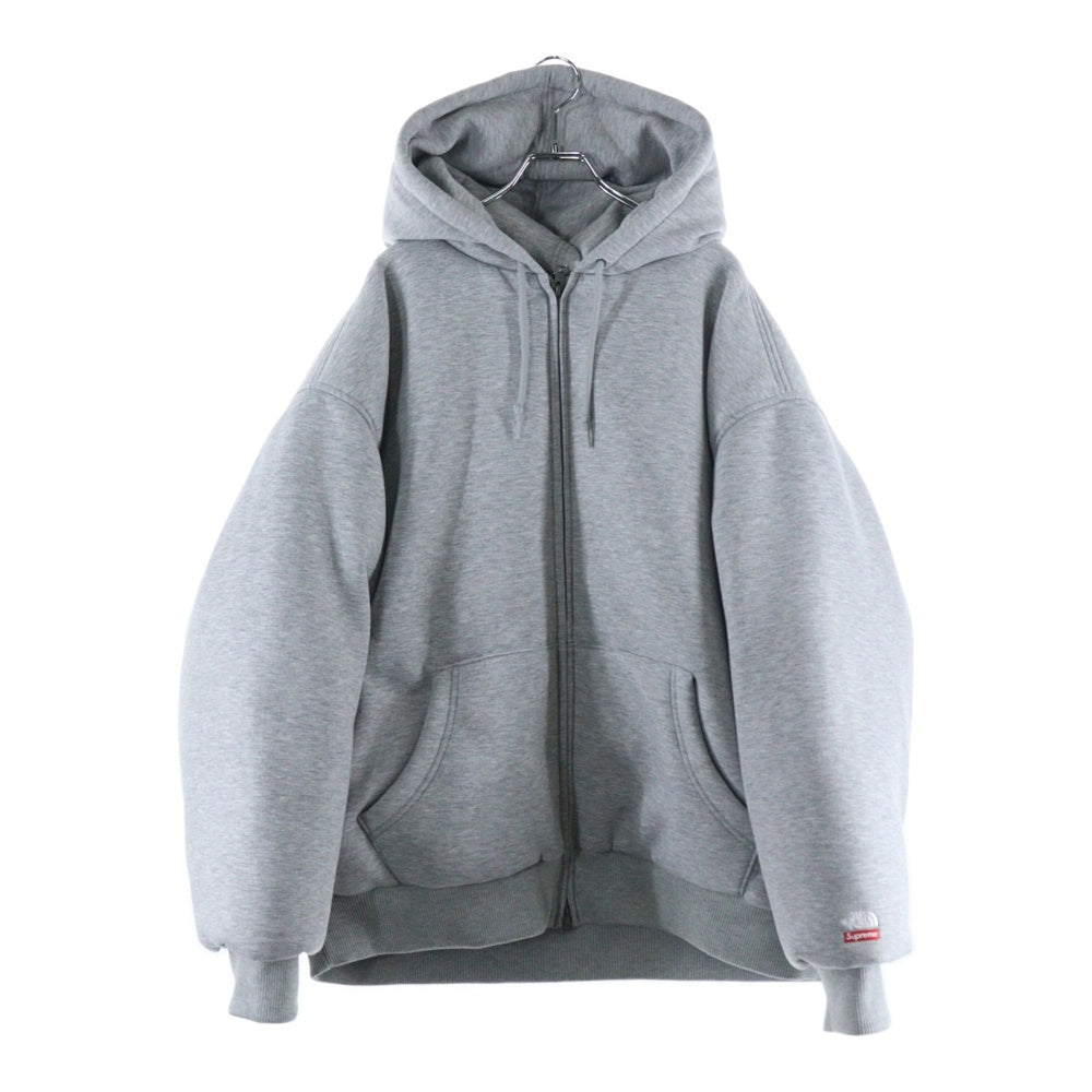 SUPREME(シュプリーム) 24AW ×THE NORTH FACE Down Filled Zip Up Hooded Sweatshirt ダウンフィル スウェット ジップアップフーデッドジャケット グレー NY52400I