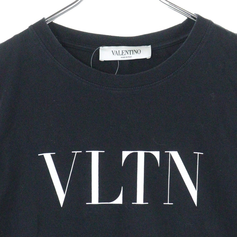 VALENTINO(ヴァレンティノ) VLTN ロゴ プリント クルーネック 半袖 Tシャツ カットソー ブラック SB3MG07D3V6