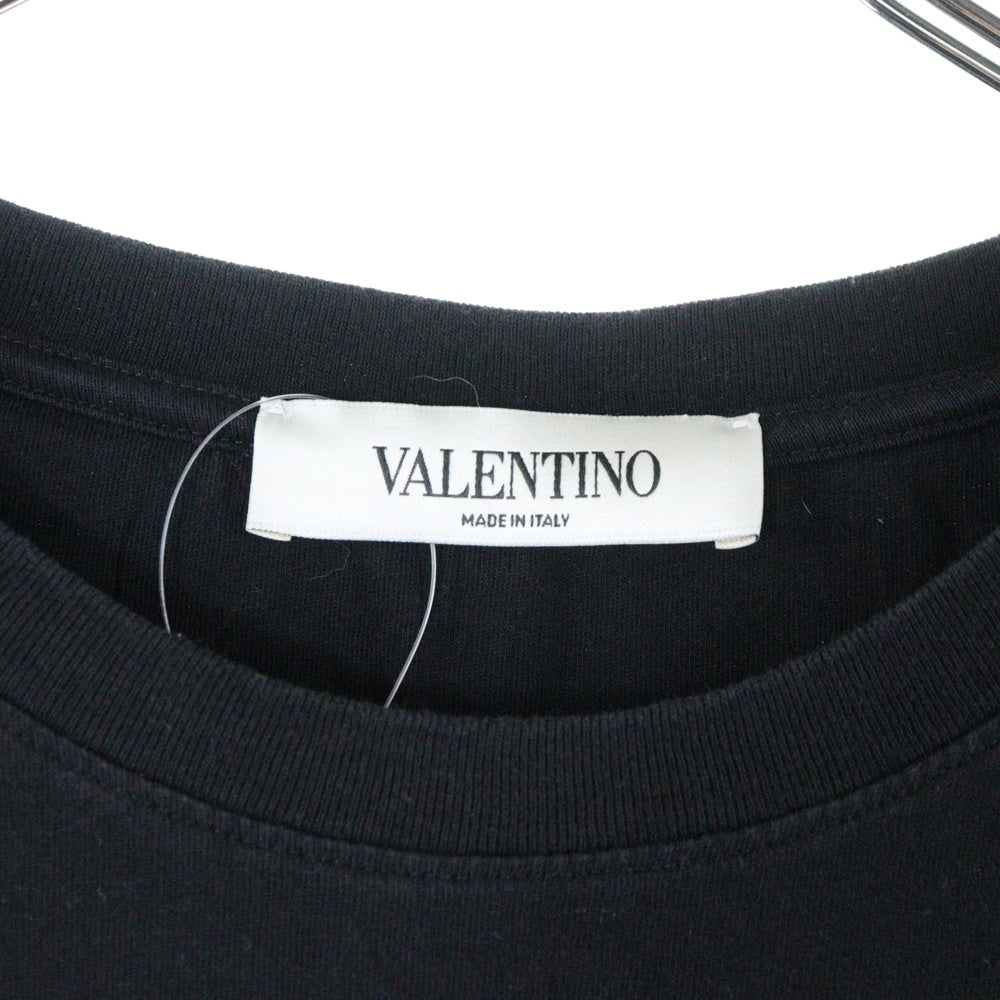 VALENTINO(ヴァレンティノ) VLTN ロゴ プリント クルーネック 半袖 Tシャツ カットソー ブラック SB3MG07D3V6