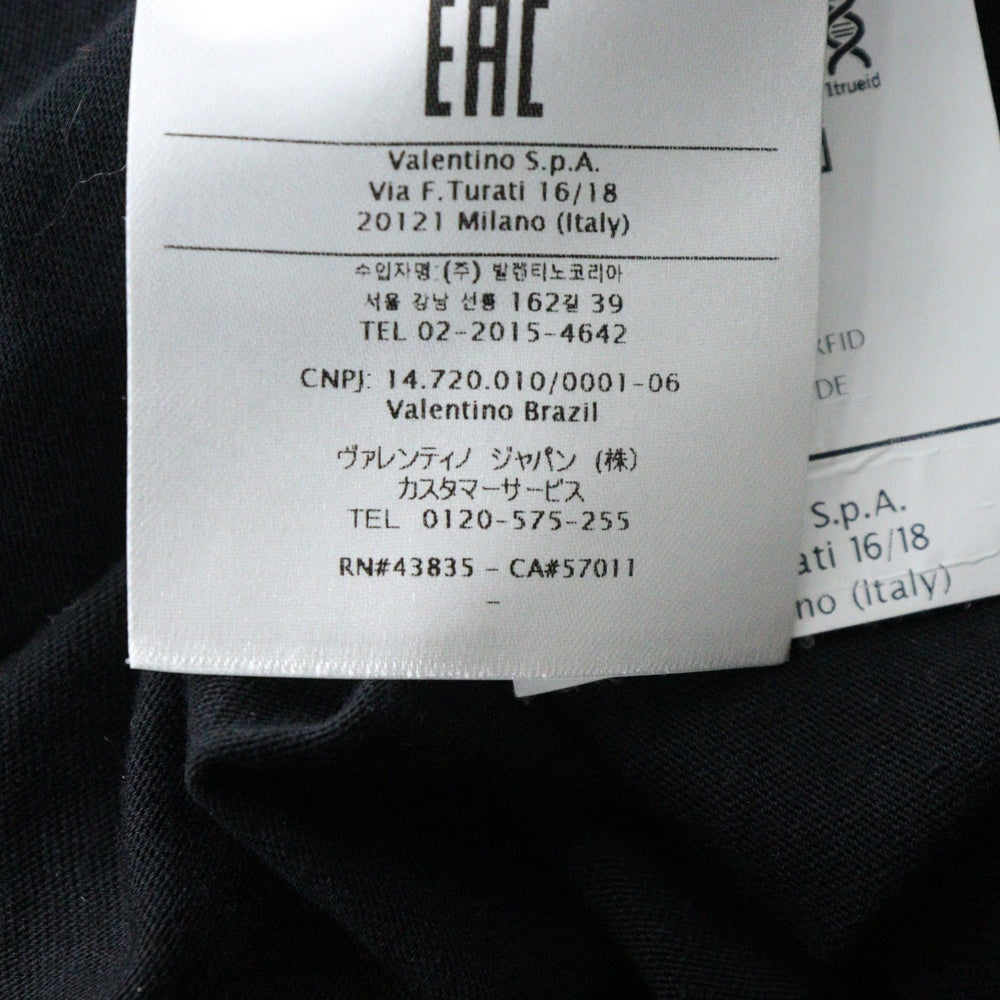 VALENTINO(ヴァレンティノ) VLTN ロゴ プリント クルーネック 半袖 Tシャツ カットソー ブラック SB3MG07D3V6