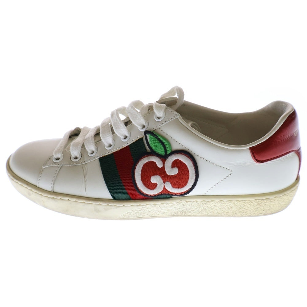 GUCCI(グッチ) ACE LOW GG APPLE PATCH エース アップルパッチ シェリーライン レザー ローカット スニーカー ホワイト/レッド/グリーン 611377