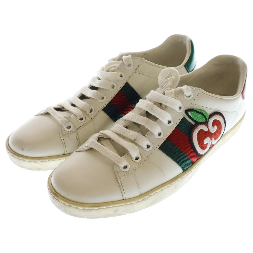 GUCCI(グッチ) ACE LOW GG APPLE PATCH エース アップルパッチ シェリーライン レザー ローカット スニーカー ホワイト/レッド/グリーン 611377
