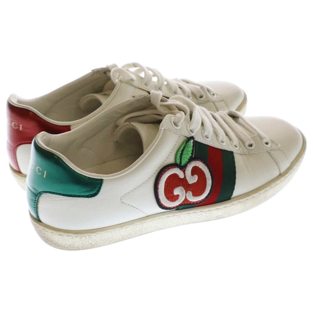 GUCCI(グッチ) ACE LOW GG APPLE PATCH エース アップルパッチ シェリーライン レザー ローカット スニーカー ホワイト/レッド/グリーン 611377