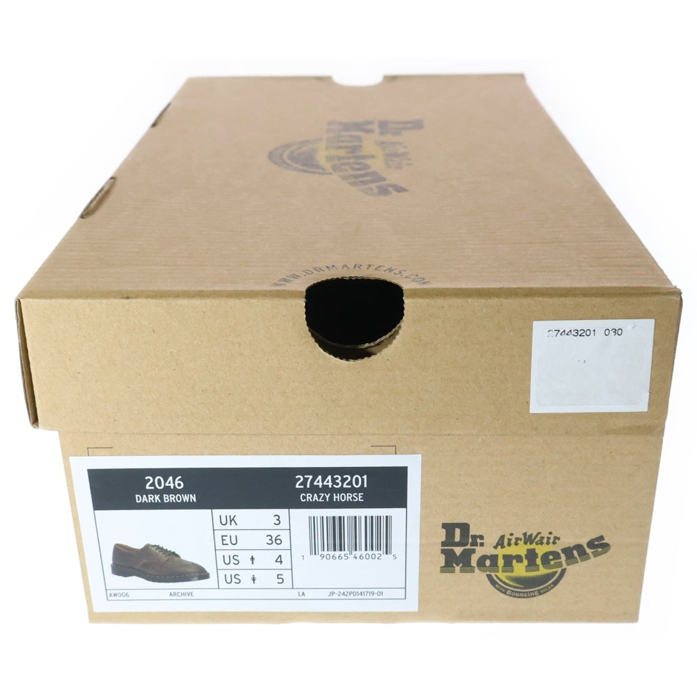 Dr.Martens(ドクターマーチン) 2046 Crazy Horse Leather 5ホール レースアップ ローカット レザー ドレスシューズ レディース ダークブラウン