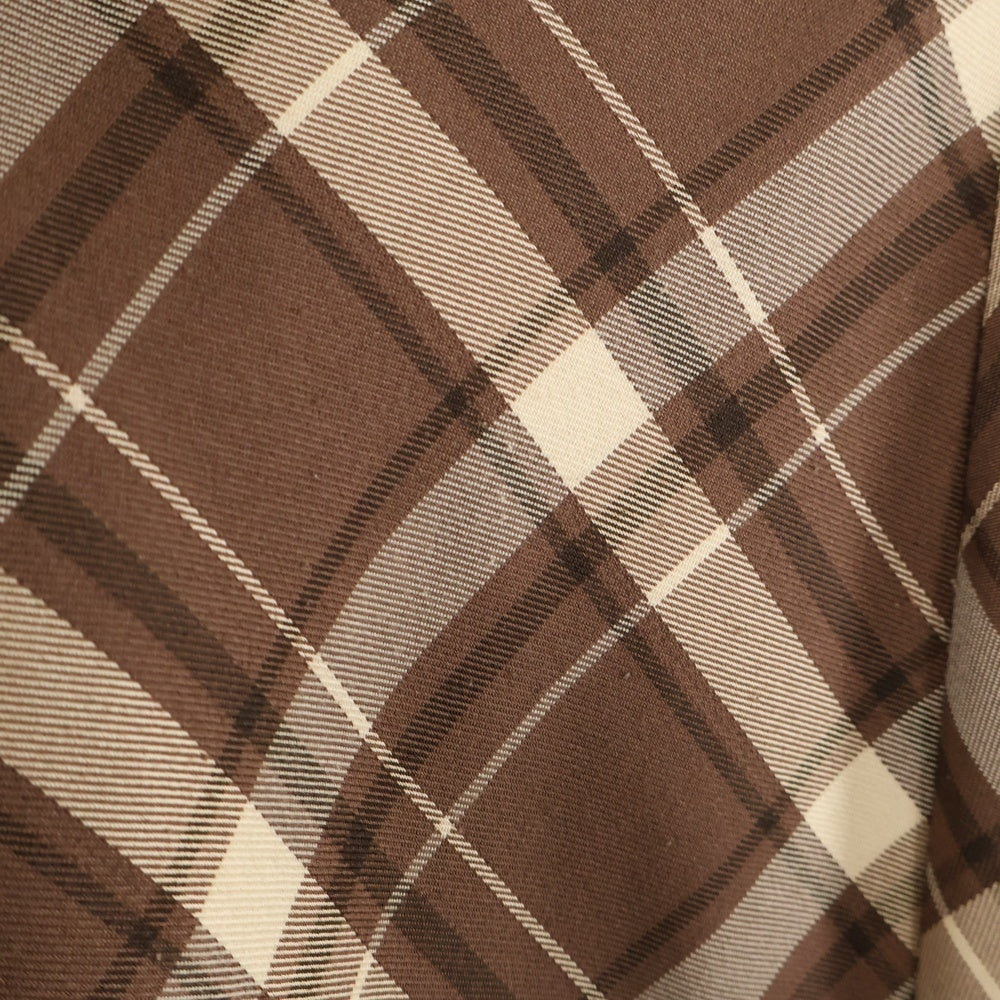 NO BRAND(ノーブランド) WILLSELECTION ウィルセレクション バックリボン チェック柄 マーメイドスカート ブラウン レディース 08-2422100211