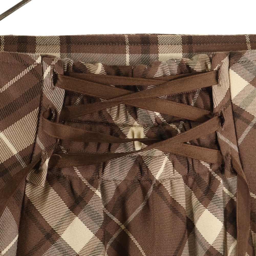 NO BRAND(ノーブランド) WILLSELECTION ウィルセレクション バックリボン チェック柄 マーメイドスカート ブラウン レディース 08-2422100211