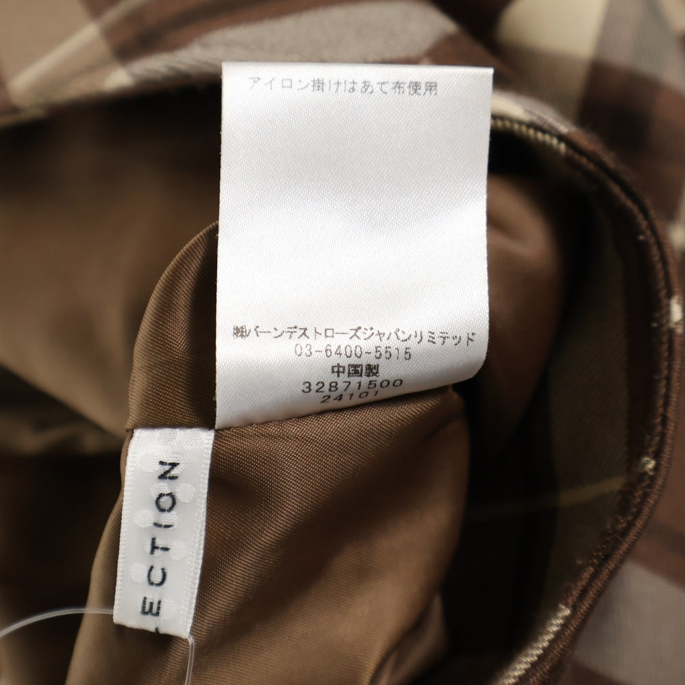 NO BRAND(ノーブランド) WILLSELECTION ウィルセレクション バックリボン チェック柄 マーメイドスカート ブラウン レディース 08-2422100211