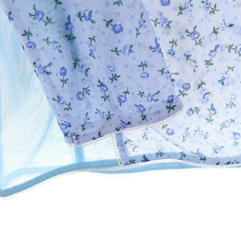 MAISON SPECIAL(メゾンスペシャル ) SMALL FLORAL PATTERN MESH FABRIC INNER TOP スモールフローラルパターン メッシュファブリック インナートップス ブルー レディース 21251415302