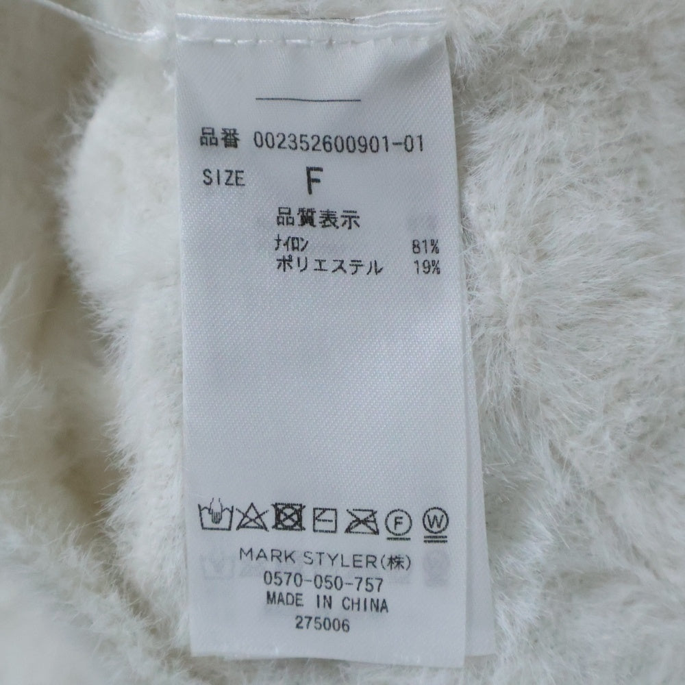 MERCURYDUO(マーキュリーデュオ) ハイネック ミニシャギーコンパクトニット セーター ホワイト レディース 002352600901
