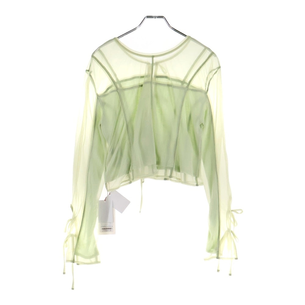 MAISON SPECIAL(メゾンスペシャル ) REVERSIBLE SHEER CARDIGAN リバーシブル フロントリボン シアーカーディガン ライトグリーン レディース 21251415705