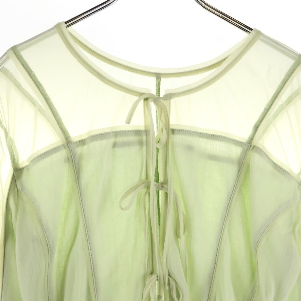 MAISON SPECIAL(メゾンスペシャル ) REVERSIBLE SHEER CARDIGAN リバーシブル フロントリボン シアーカーディガン ライトグリーン レディース 21251415705