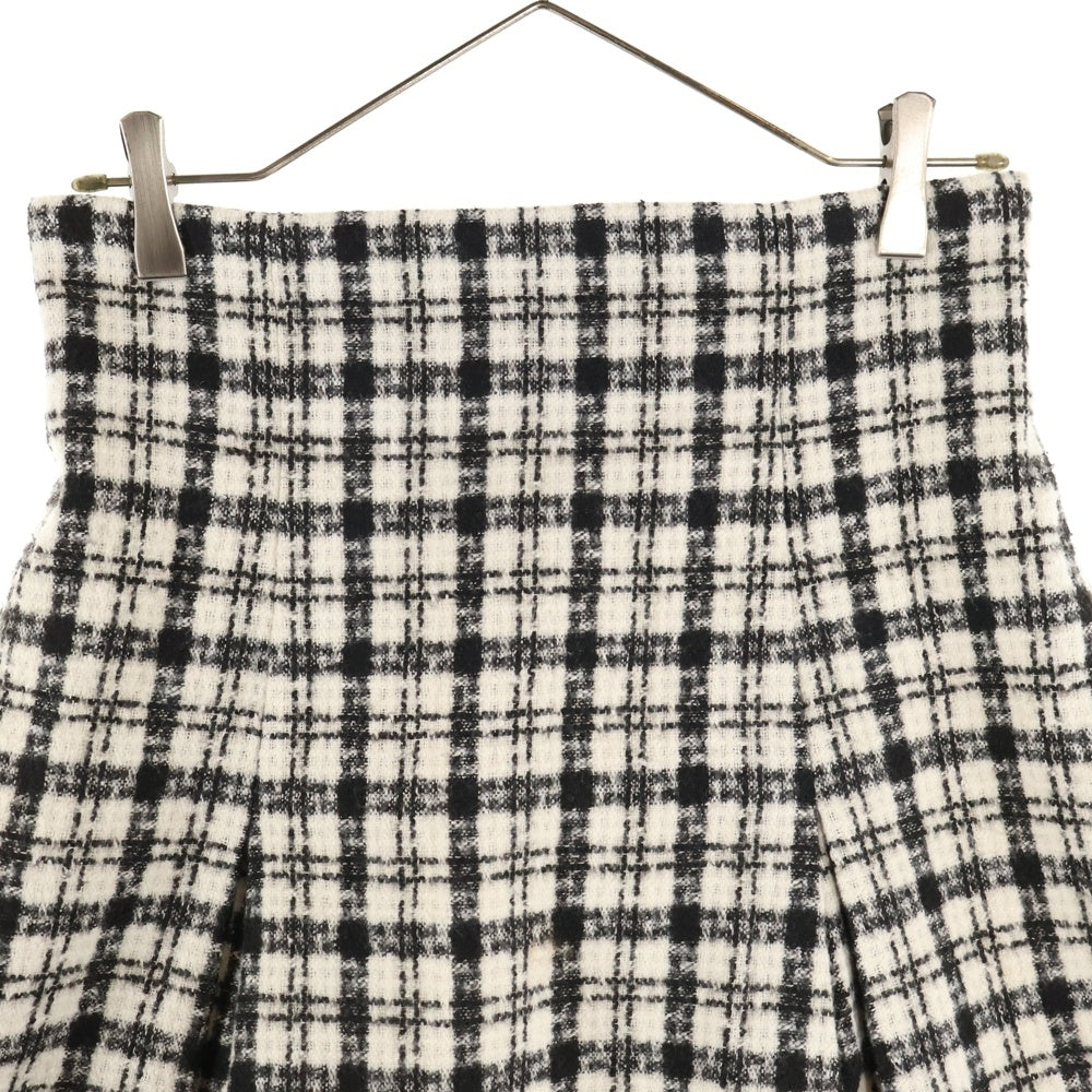 NO BRAND(ノーブランド) SWINGLE スウィングル ツイード調 チェック柄 ミニスカート ホワイト/ブラック レディース 07-2422107128