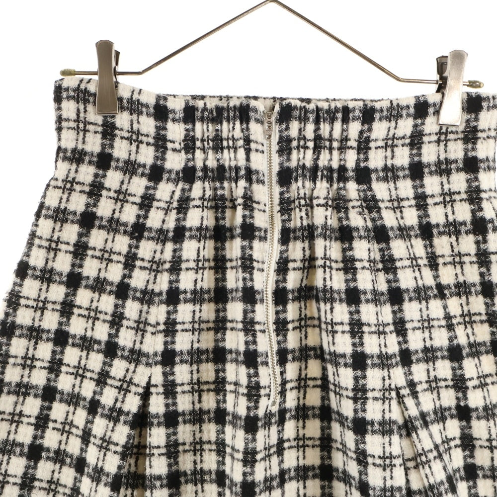 NO BRAND(ノーブランド) SWINGLE スウィングル ツイード調 チェック柄 ミニスカート ホワイト/ブラック レディース 07-2422107128