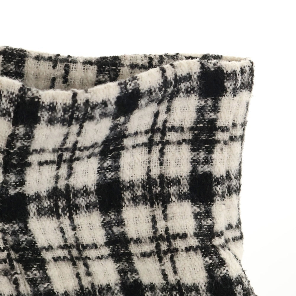 NO BRAND(ノーブランド) SWINGLE スウィングル ツイード調 チェック柄 ミニスカート ホワイト/ブラック レディース 07-2422107128