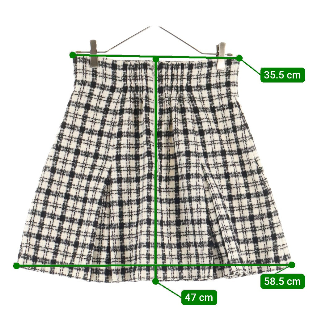 NO BRAND(ノーブランド) SWINGLE スウィングル ツイード調 チェック柄 ミニスカート ホワイト/ブラック レディース 07-2422107128