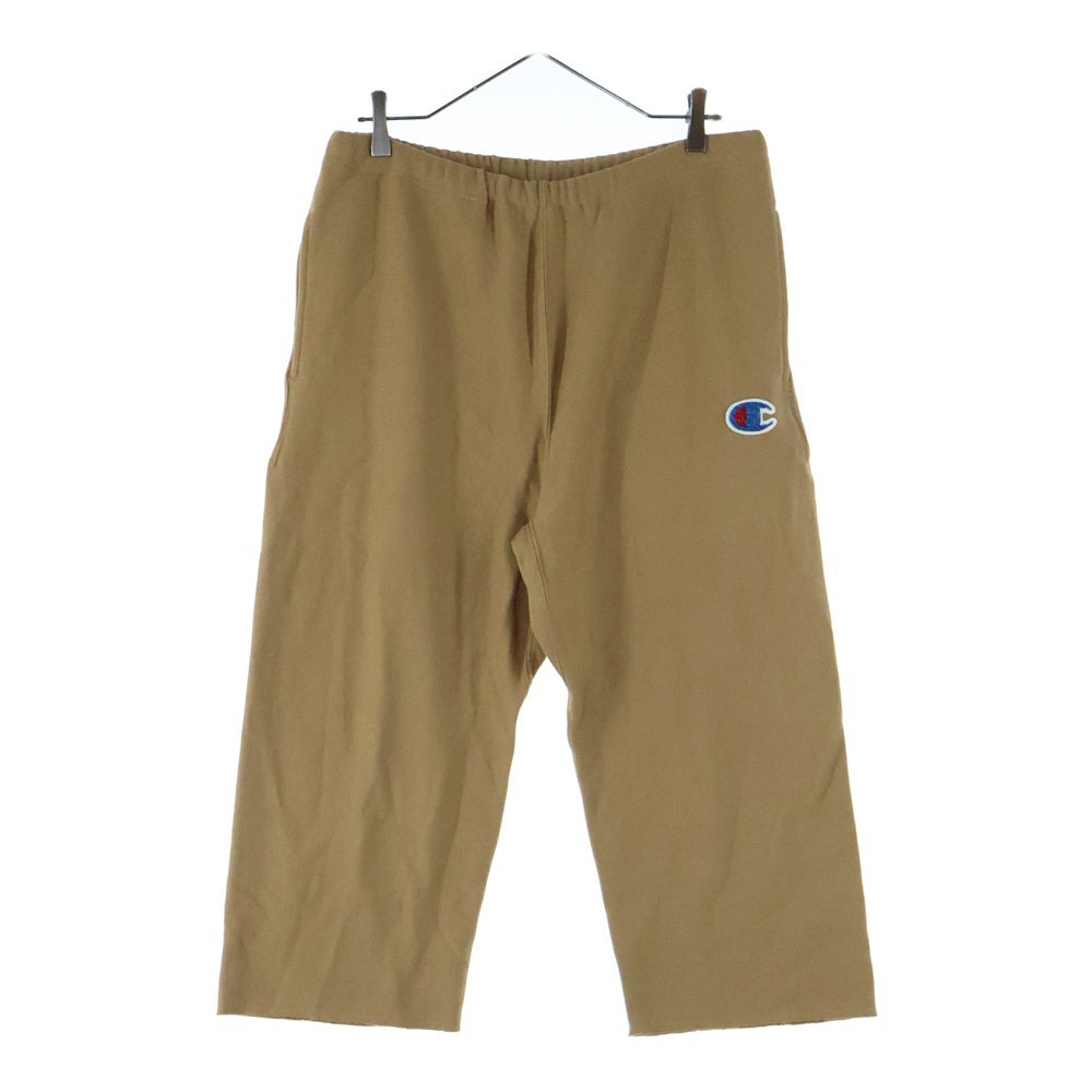 UNDERCOVER(アンダーカバー) ×Champion チャンピオン リバースウィーブ カットオフ ドローストリング スウェットパンツ ブラウン C8-B206