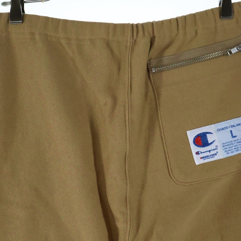 UNDERCOVER(アンダーカバー) ×Champion チャンピオン リバースウィーブ カットオフ ドローストリング スウェットパンツ ブラウン C8-B206
